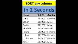 Excel | Quick Sort | How to sort data in excel | 