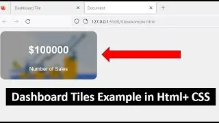 How to design Dashboard Tiles example HTML + CSS  |  ASP.NET CORE