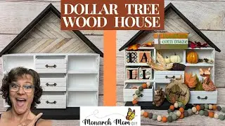 🏠💲DOLLAR TREE WOOD HOUSE DIY | Tiered Tray House | Dollar Tree DIY | Wood Crafts | QMay Air Dry Clay