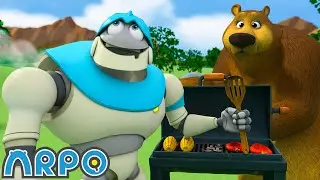 There's A Bear At The BBQ | ARPO | Educational Kids Videos | Moonbug Kids