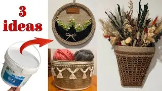 3 Diy Jute Rope Home Decor Ideas Made From One Bucket! Recycling Crafts