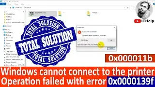 Windows cannot connect to the printer || Operation failed with error 0x0000139f || Error 0x0000139f