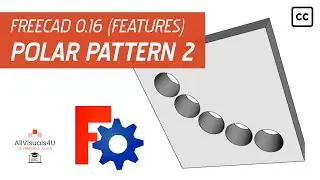 FreeCAD Tutorial - Feature - Polar Pattern 2 (Part Design Workbench)