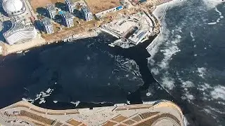 Прощай, лед! Фееричное видео с камер Лахта Центра