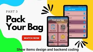3. Pack Your Bag App - Show items design and backend coding | Android Project Java | Android Studio