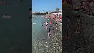 Sochi. Summertime. Beach on the Black Sea