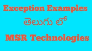 Exception Examples in java