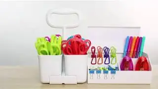 Stanley Scissor Caddy with 24 Pairs of Kids Scissors