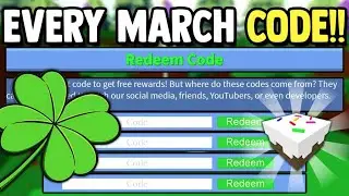 EVERY MARCH CODE!! (REDEEM) | Build a Boat for Treasure ROBLOX