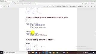 Oracle ALTER TABLE Statement in Sql Oracle Database