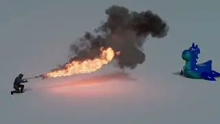 Flamethrower simulation in houdini || Realistic flamethrower sim in houdini 19.5