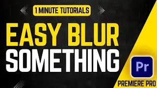 How To Blur Something In Premiere Pro 2024 | Adobe Tutorials