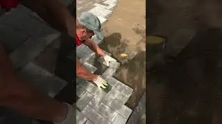 Paving bricks on cement-sand mixture 