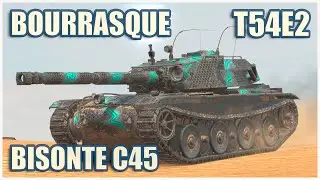 Bourrasque, T54E2 & Bisonte C45 • WoT Blitz Gameplay