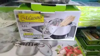 Каструля Maestro MR 3519-18 огляд, зйомка на відео відмітки рівня рідини.  Обсяг каструлі 2,5 літри