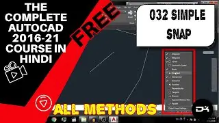 Simple Object Snap Complete Tutorial in AutoCAD | Autocad in Hindi | 032