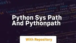 Python sys path and pythonpath