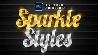 Efecto de texto 3D en photoshop dorado y plateado brillante