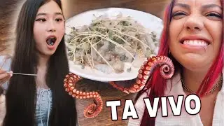 Comi polvo vivo?? TUDO QUE EU COMI NA COREIA DO SUL #3 🐙