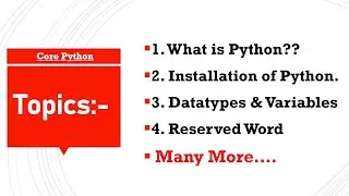 Core Python Syllabus | Learn Coding