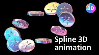 3D Looping Coins Animation ✨ | 3D spline