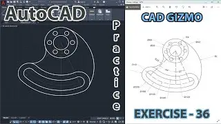 Auto-CAD 2D Drawings | Exercise 36 | Practice Series | Cad Gizmo
