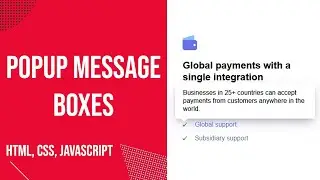 Popup Message Boxes – HTML, CSS, JAVASCRIPT [2021]