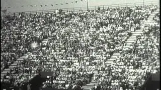 People gather to watch the Olympic games held in Los Angeles, California. HD Stock Footage