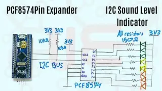 STM32 Interfacing PCF8574 Pin Expander LED Sound Level Indicator Over I2C