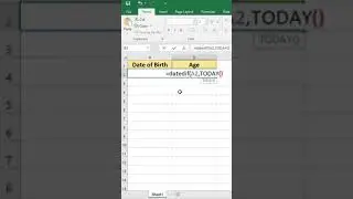 Calculate Age from date of birth in Excel