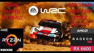 EA Sports WRC | AMD Ryzen 5 5600G + RX6600 | Benchmark | Max | 1080p | STOCK vs OC + UV