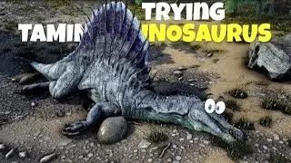 Trying to Tame Spino Hunt mega pirana pursuit Ark redwood survival Part 2 #ark  #redwood #survival