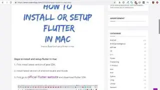 how to install and setup flutter in mac in english