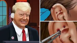 ASMR Help Donald Trump treat his ear injury | WOW Animation