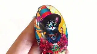 Брошь кот в шляпе