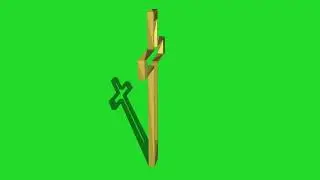 3d animation of metal cross rotating -footages