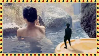 Giant Woman in a Hot Spring and Tiny Man | GIANTESS FAMILY