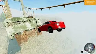 Bridge Jump AUDİ Cars Bump Impact Crash Falling from high - BEAM NG #3