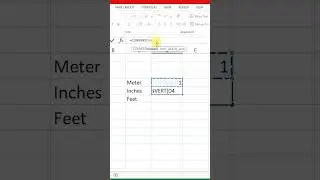 Convert Meter into Inches in Microsoft Excel #inch #excel #shorts