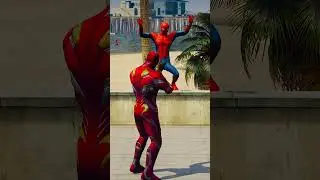 GTA V: IRON MAN SAVING DOLFIN FROM SPIDER MAN | 