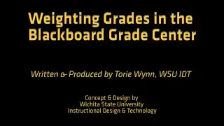 How-to Weight Grades in Blackboard