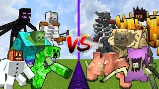 MUTANT CREATURES vs NEW MUTANT MOBS (Minecraft Mob Battle)