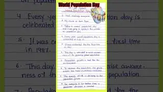 10 line speech on World population Day in English l 
