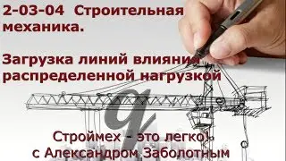 Строймех. Загрузка линий влияния q. Строительная механика.