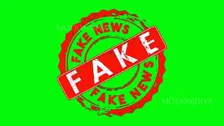 Fake news stamp green screen