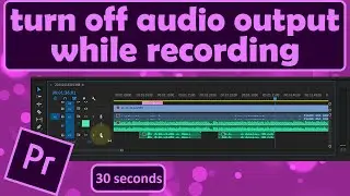 How do I turn off audio output while recording voice overs in Premiere Pro