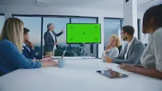 Green Screen | Work | Meeting | Presentation | Meeting Room | Stock Video Footage 4K | No Copyright