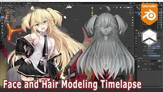 [FREE MODEL] Blender Anime 3D Modeling Face and Hair Admiral Hipper Azur Lane Timelapse Nhij Quang