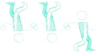 mesmerizing stick figure walk cycle loops to the tune of bee gee's