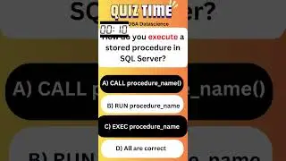 SQL SERVER Procedures Interview Questions and Syntax #sqlinterviewquestions
